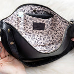 Medium black leather crossbody bag