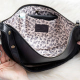 Medium black leather crossbody bag