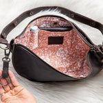 Small leather keychain, Espresso brown keychain, leather pouch with wallet