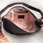 Large dark brown leather bag