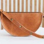 Small honey leather pouch