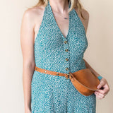 Small honey leather pouch, belt bag