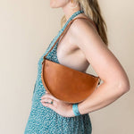 Small honey leather pouch, shoulder bag