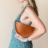 Small honey leather pouch, shoulder bag