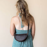 Small dark brown leather bag, leather pouch