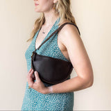 Small dark brown leather bag, shoulder bag