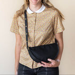 Medium black leather crossbody bag