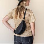 Medium black leather crossbody bag