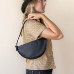 Medium black leather shoulder bag