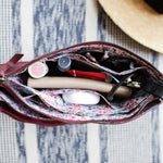 Medium cherry red leather pouch, Crossbody bag