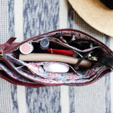 Medium cherry red leather pouch, Crossbody bag