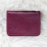 Small cherry red leather wallet