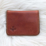 Small leather cognac wallet