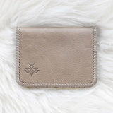Small light tan leather wallet