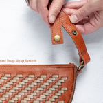 Close-up of the Patented Snap Strap System on the Woven Biggie Bee