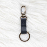 Small leather keychain, Black keychain