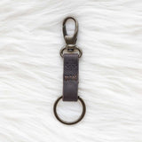 Small leather keychain, Espresso brown keychain