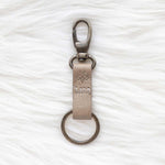 Small leather keychain, Light tan keychain