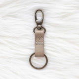 Small leather keychain, Light tan keychain