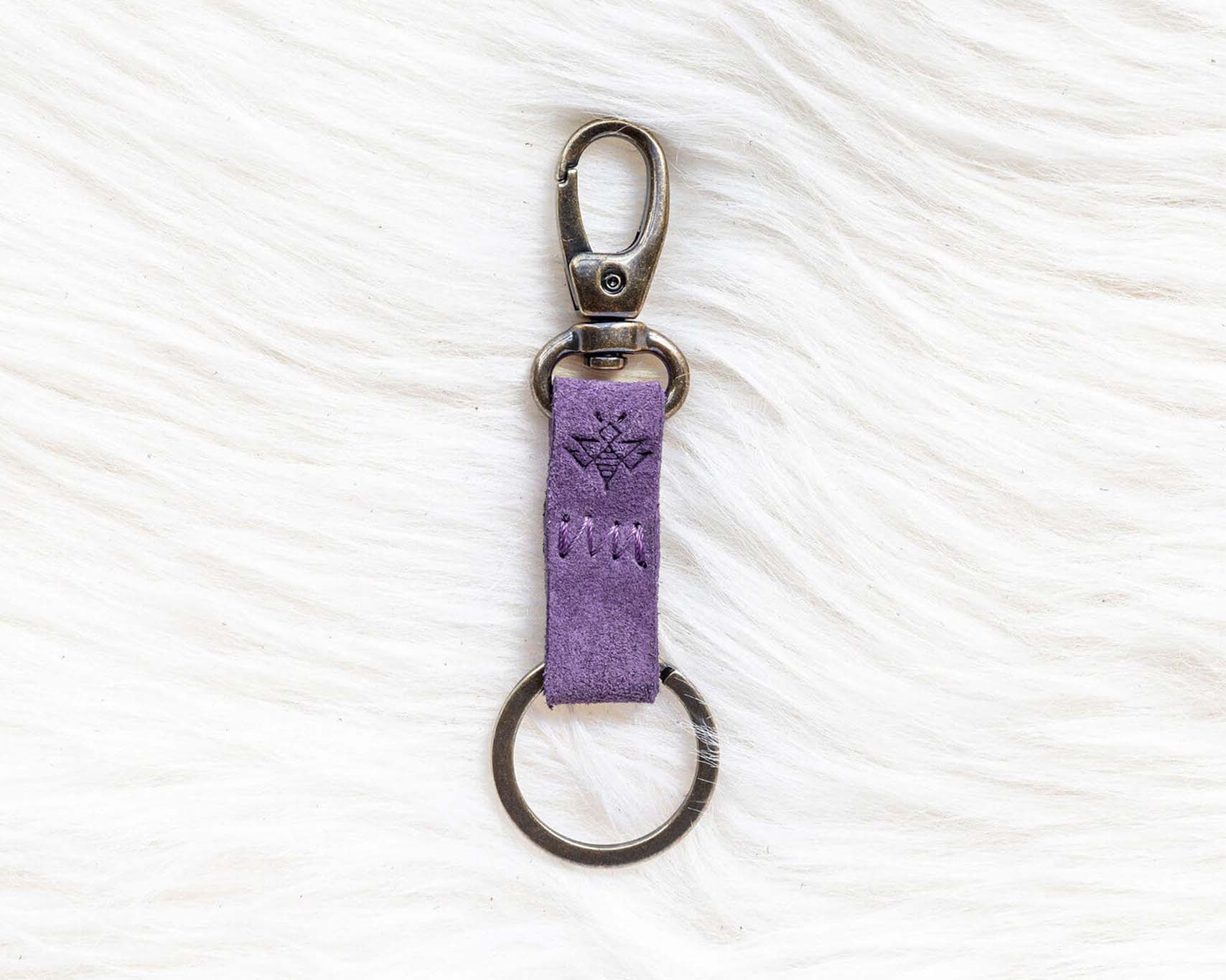 Vail Keychain Violet Keychain | Suede Key Holder | Lyons Leather Co.