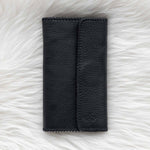 Black leather wallet for traveling