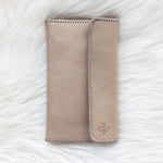 Light tan leather wallet for traveling