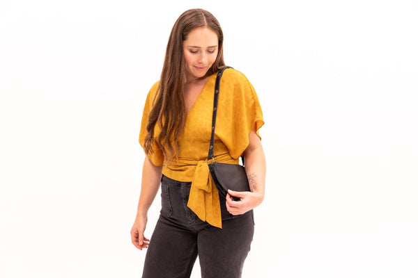Shop Leather Fanny Pack in Mustard